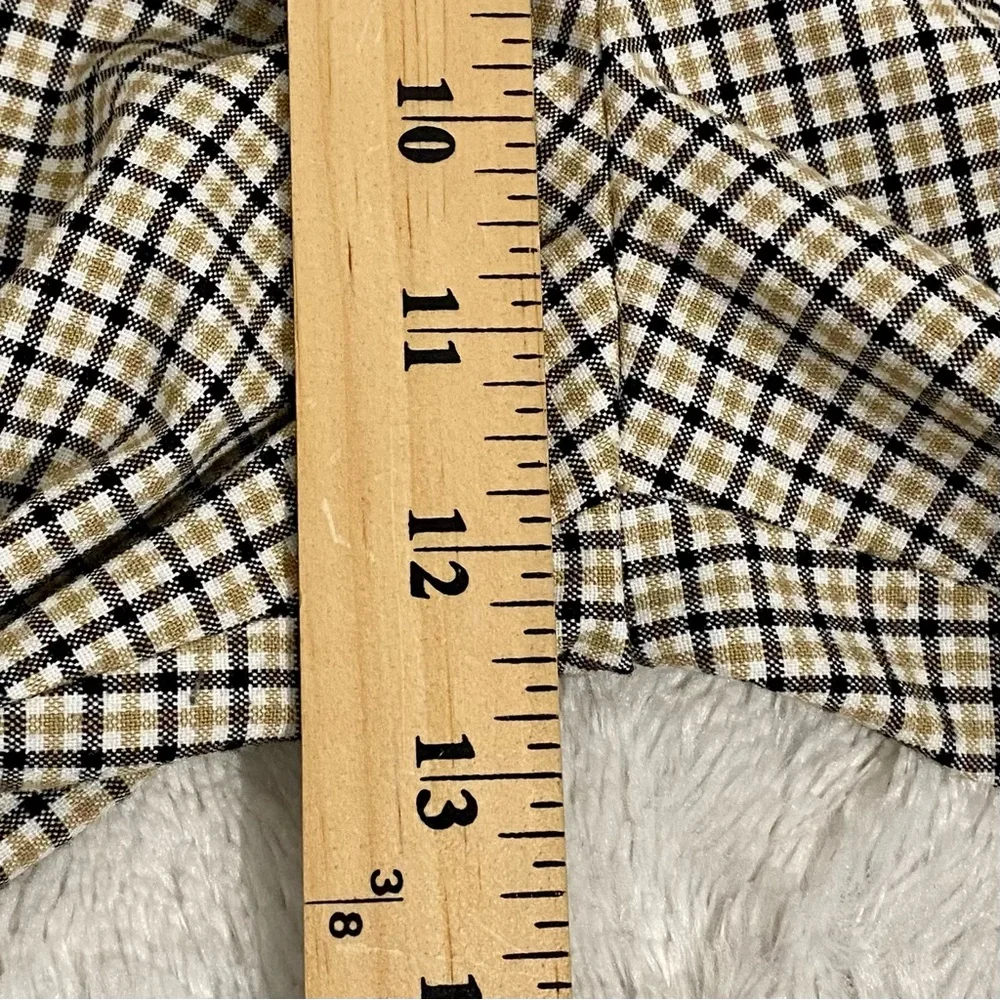 Banana Republic Plaid Cropped & Cuffed Trousers Women’s Size 4 White Black Tan